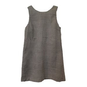 NWT J. Crew Sleeveless Jaquard Print Peekaboo Back Dress, Black & White, Size 12